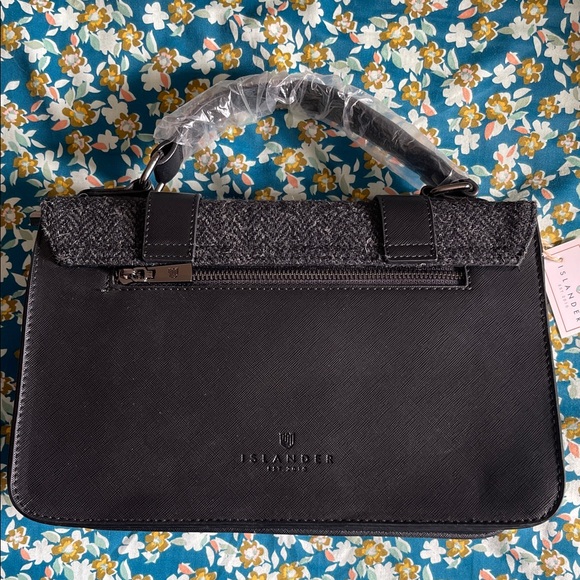 Harris Tweed Irish/Scottish Black and Gray Crossbody Bag - Picture 8 of 8